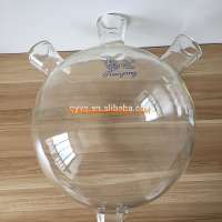 customized borosilicate 3.3 glass laboratory glassware glass bottle four neck spherical vessels china supplier